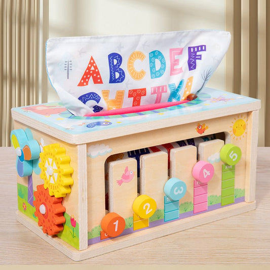 1pcs Fun Interactive Polyester Tissue Box Toy Educational Number
